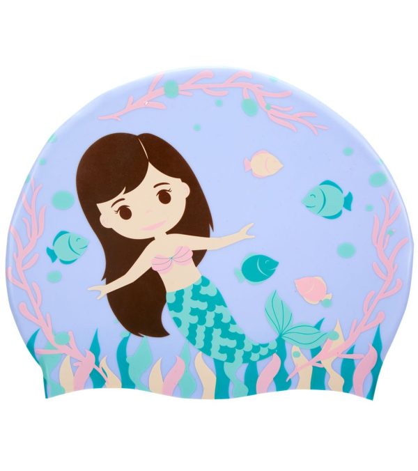 Sporti Mermaid Life Silicone Swim Cap Jr. For Sale - Image 2