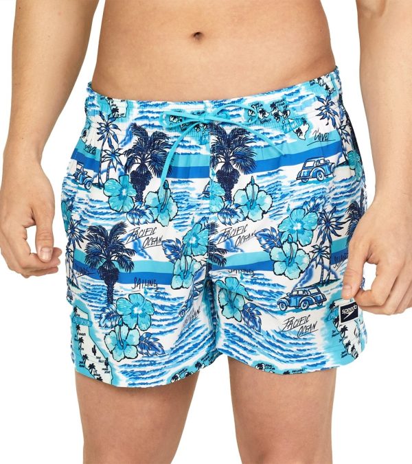 Speedo Men s 14  Printed Redondo Edge Volley Shorts on Sale